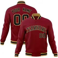 Crimson Black-Old Gold Varsity Full-Snap Letterman Jacket 1