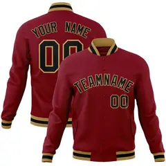 Crimson Black-Old Gold Varsity Full-Snap Letterman Jacket