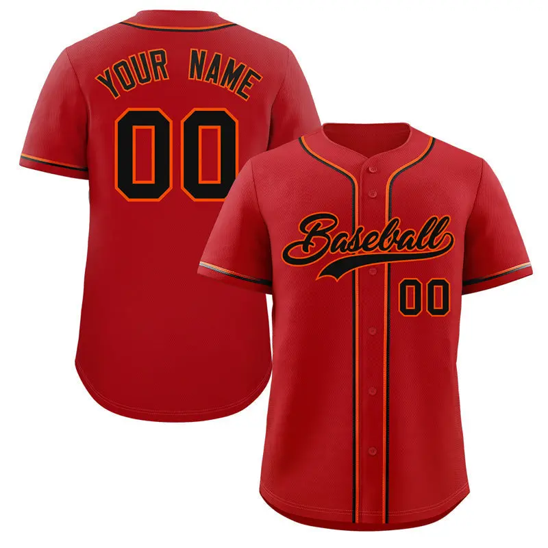 Crimson Black-Orange Authentic Classic Baseball Jersey