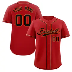 Crimson Black-Orange Authentic Classic Baseball Jersey 1