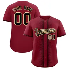Crimson Black Phonetic Rhythm Authentic Baseball Jersey 1