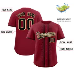 Crimson Black Phonetic Rhythm Authentic Baseball Jersey 2