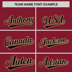 Crimson Black Phonetic Rhythm Authentic Baseball Jersey 3