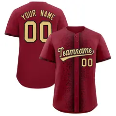 Crimson Black Phonetic Rhythm Authentic Baseball Jersey
