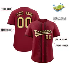 Crimson Black Phonetic Rhythm Authentic Baseball Jersey 2