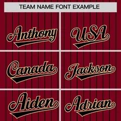 Crimson Black Pinstripe Two-Tone Authentic Baseball Jersey 3