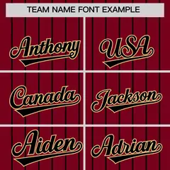 Crimson Black Pinstripe Two-Tone Authentic Baseball Jersey 3