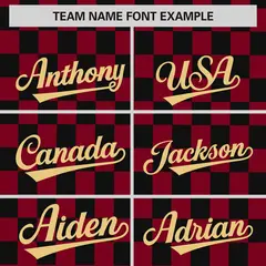 Crimson Black Plaid Fashion Authentic Baseball Jersey 3