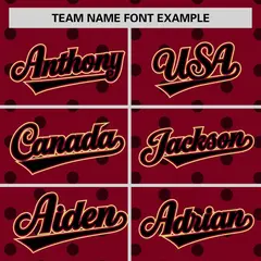 Crimson Black Polka Dot Graffiti Authentic Baseball Jersey 3