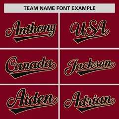 Crimson Black Raglan Sleeves Authentic Baseball Jersey 3