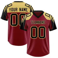 Crimson Black Raglan Sleeves Authentic Football Jersey