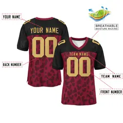 Crimson Black Raglan Sleeves Camo Authentic Football Jersey 2