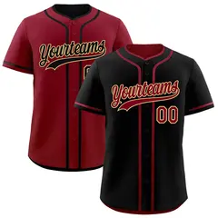 Crimson Black Reversible Baseball Jersey Moisture-Wicking