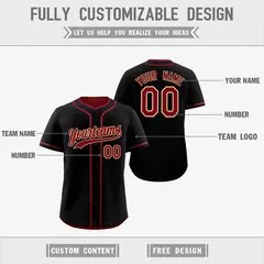 Crimson Black Reversible Baseball Jersey Moisture-Wicking 3