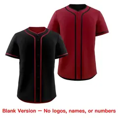 Crimson Black Reversible Baseball Jersey Moisture-Wicking 9