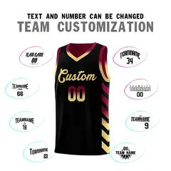 Crimson Black Reversible Basketball Kits - Side Arrow Black Khaki Gradient 4