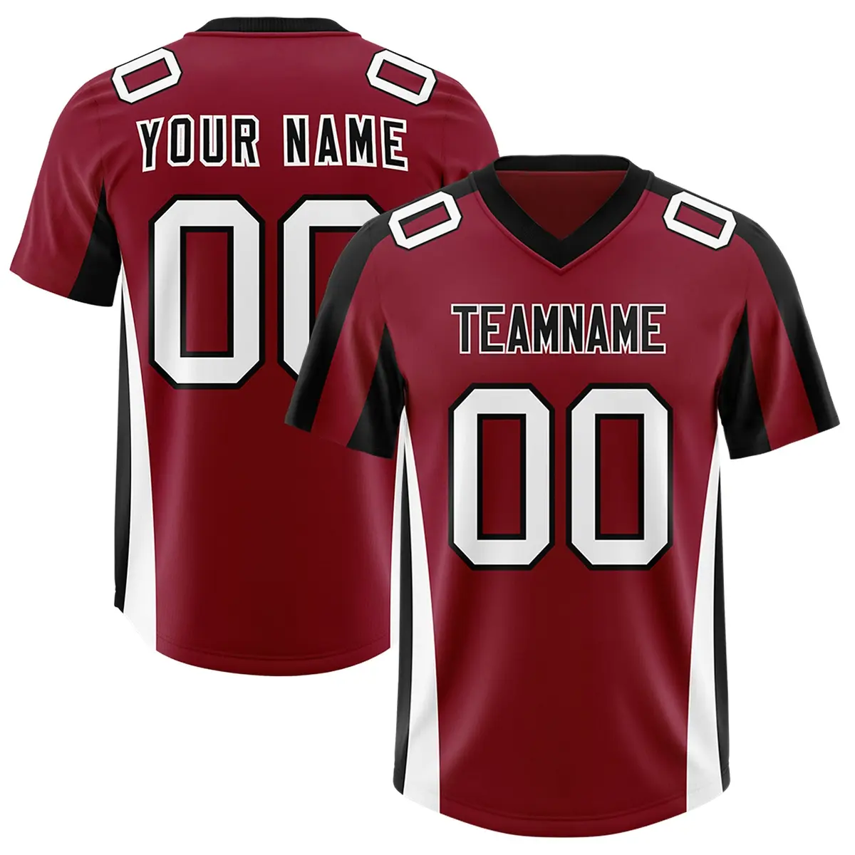 Crimson Black Side Stripe Authentic Football Jersey