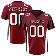 Crimson Black Side Stripe Authentic Football Jersey