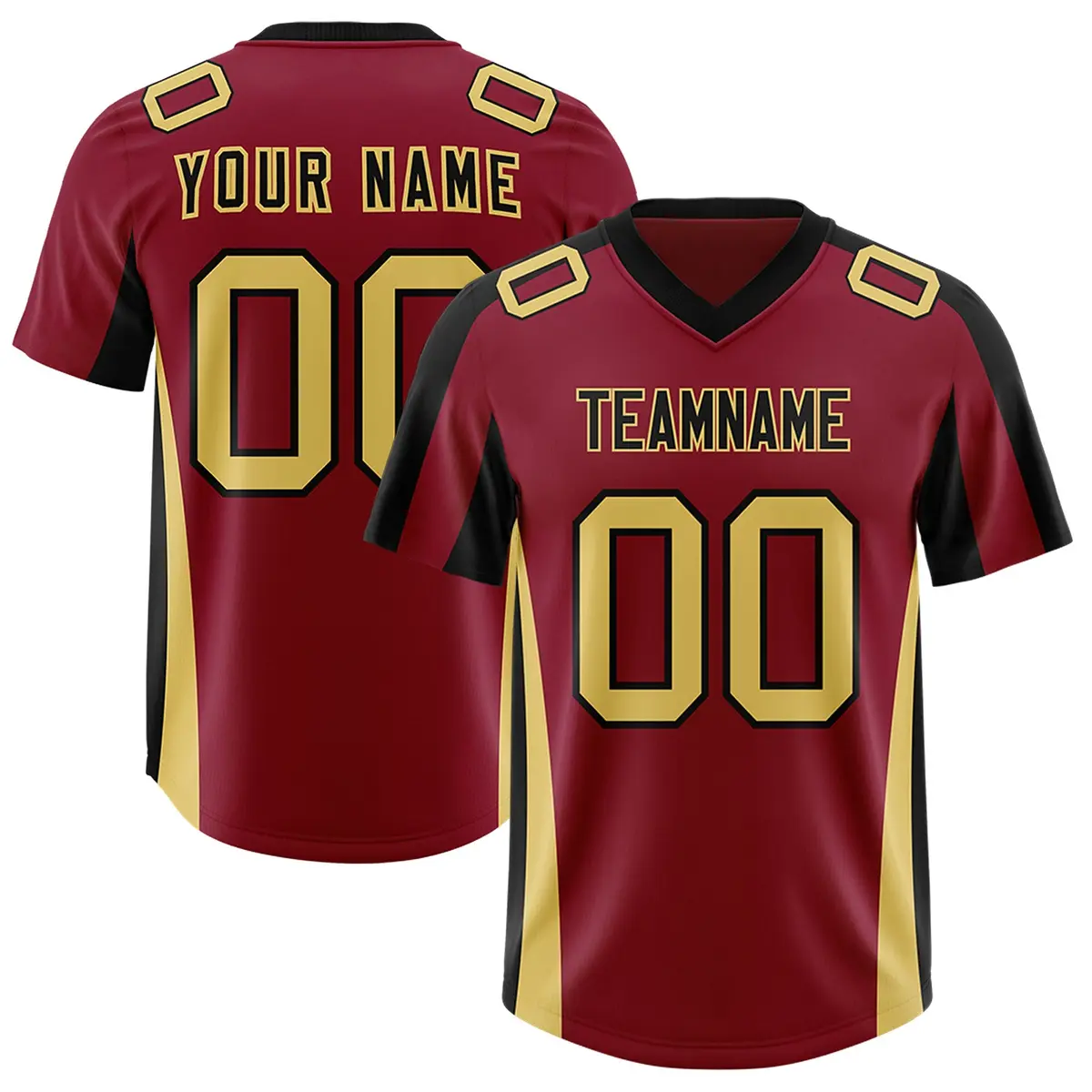 Crimson Black Side Stripe Authentic Football Jersey