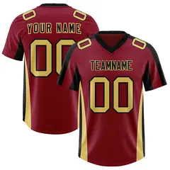 Crimson Black Side Stripe Authentic Football Jersey