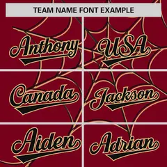 Crimson Black Spider Web Raglan Sleeves Baseball Jersey 3