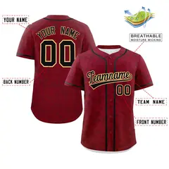 Crimson Black Star Graffiti Authentic Baseball Jersey 2