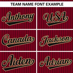 Crimson Black Stripe Authentic Pullover Baseball Jersey 3