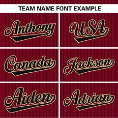 Crimson Black Stripe Two-Button Softball Jersey 4