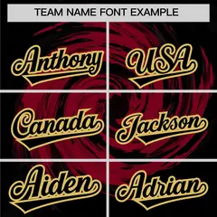 Crimson Black Swirl Graffiti Baseball Jersey 3