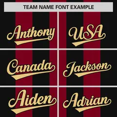 Crimson Black Thick Stripe Authentic Baseball Jersey 3