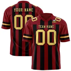 Crimson Black Thick Stripe Authentic Football Jersey