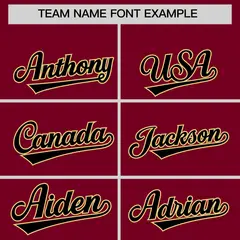 Crimson Black Thick Stripes Star Pattern Baseball Jersey 3