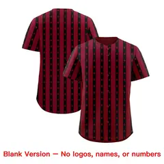 Crimson Black Thick Stripes Star Pattern Baseball Jersey 7