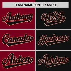 Crimson Black Two Tone Striped Authentic Baseball Jersey 3