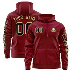Crimson Black Varsity Full-Zip Letterman Jacket Hoodie 1