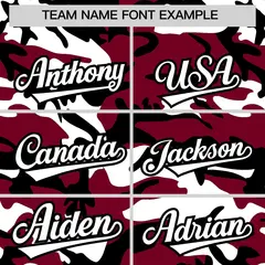 Crimson Black White Camo Gradient Fashion Baseball Jersey 3