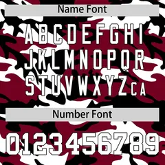 Crimson Black White Camo Gradient Fashion Baseball Jersey 4