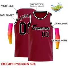 Crimson Black-White Classic Casual Basketball Jersey 2