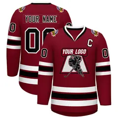 Crimson Black-White Classic Style Hockey Jersey 1