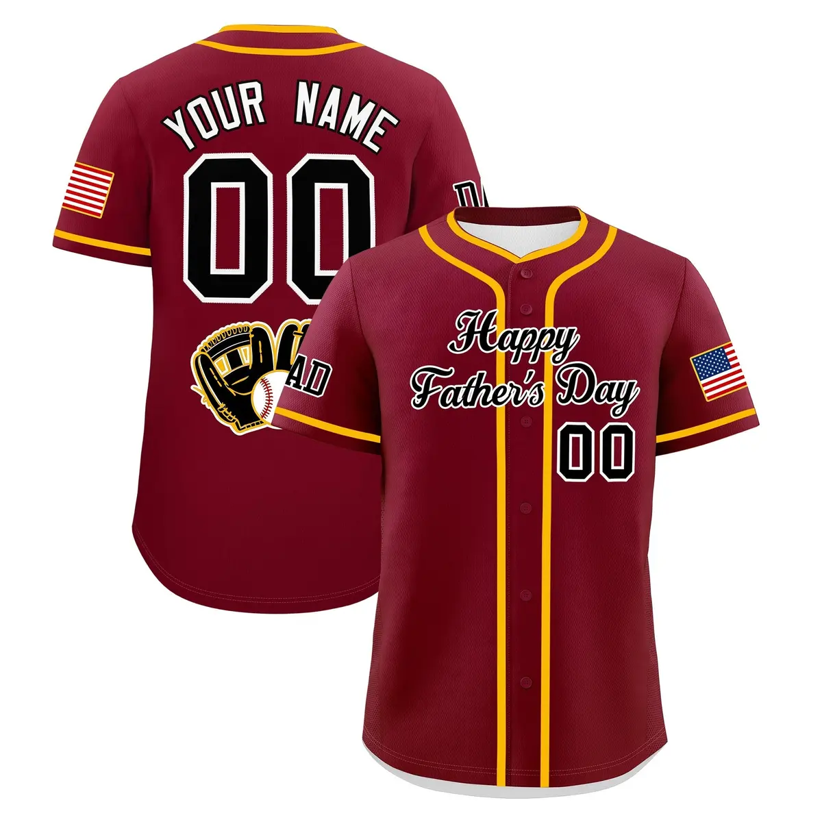 Crimson Black White Father's Day Classic Baseball Jersey