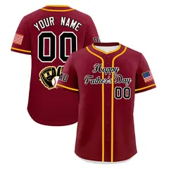Crimson Black White Father's Day Classic Baseball Jersey 1