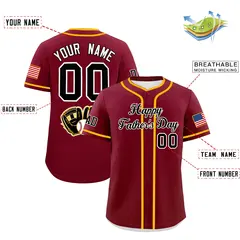 Crimson Black White Father's Day Classic Baseball Jersey 2
