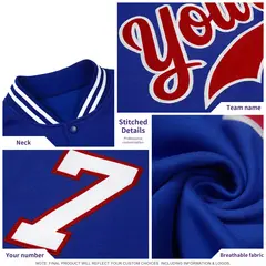 Crimson Black White Silver Short Sleeve Full-Snap Varsity Jacket 3