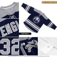 Crimson Black White Star Series Lace-Up Neck Hockey Jersey 5