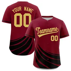 Crimson Black Wind Mark Graffiti Pattern Baseball Jersey 1