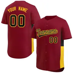 Crimson Black-Yellow Side Two-Tone Authentic Baseball Jersey