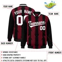 Crimson Blade Pattern Raglan Varsity Letterman Baseball Jacket 2