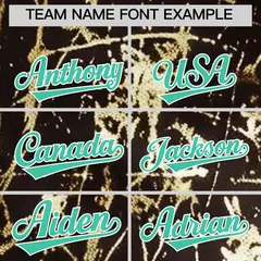 Crimson Bright Green Metallic Gold Splatter Baseball Jersey 4