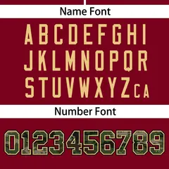 Crimson Camo Font Authentic Baseball Jersey 4