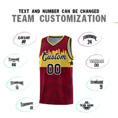 Crimson City Silhouette Pattern Basketball Jersey 4